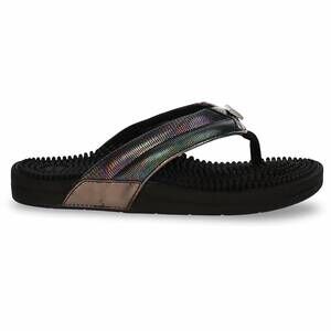 NEW KENKOH women's spirit v massage sandal in metallic multi